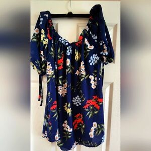 Floral print, off shoulder blouse size XL
